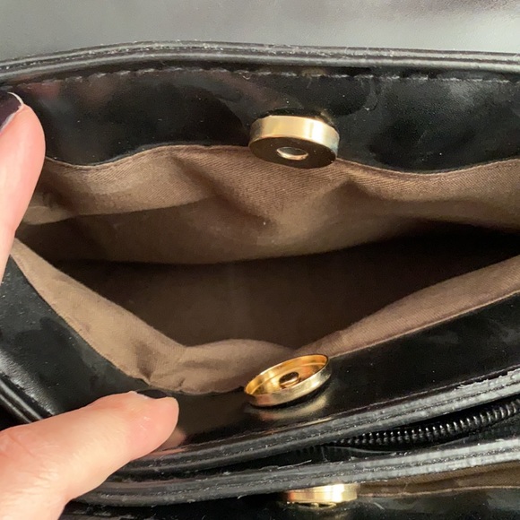 Black Vegan leather and suede cross body from Ivy & Fig w/Tri-fold compartments - Picture 7 of 8